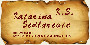 Katarina Sedlarević vizit kartica